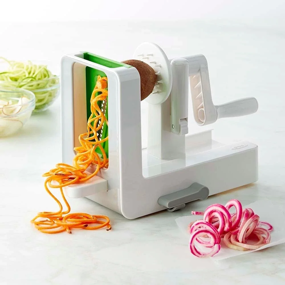 OXO Good Grips 3 Blade Tabletop Spiralizer Manual Vegetable Slicer White